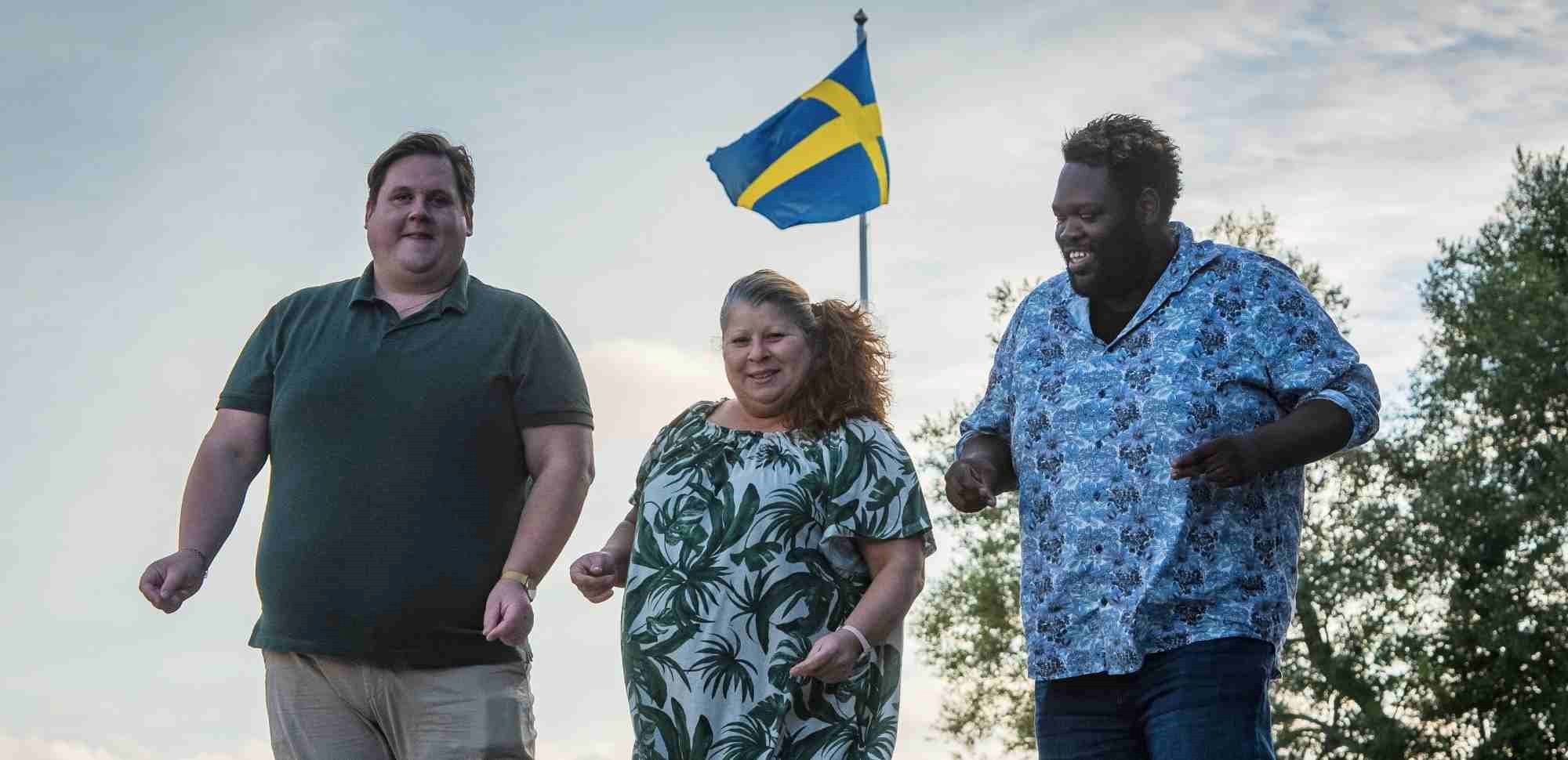 Tre människor utomhus