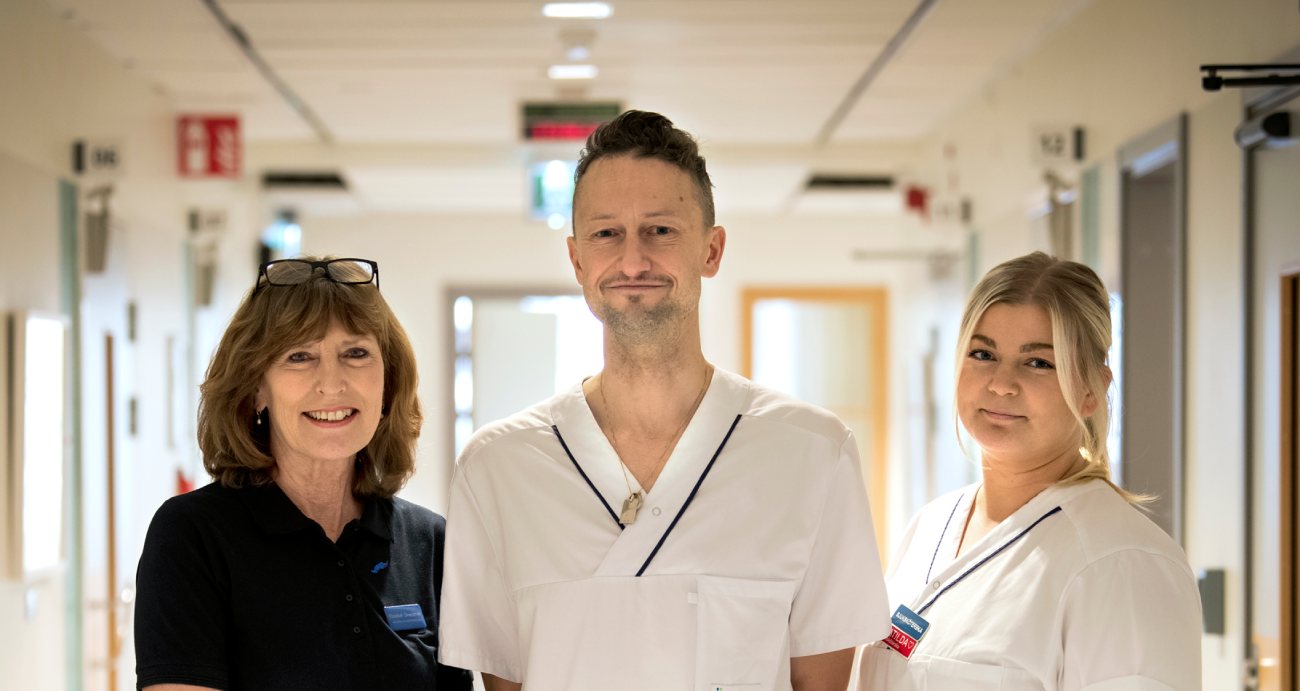 Foto av Elisabet Skeppner, Peter Kirrander och Matilda Nederfeldt i peniscancerteamet på USÖ.