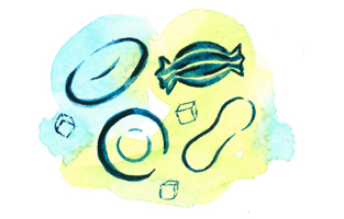 Illustration. Socker, godis. 