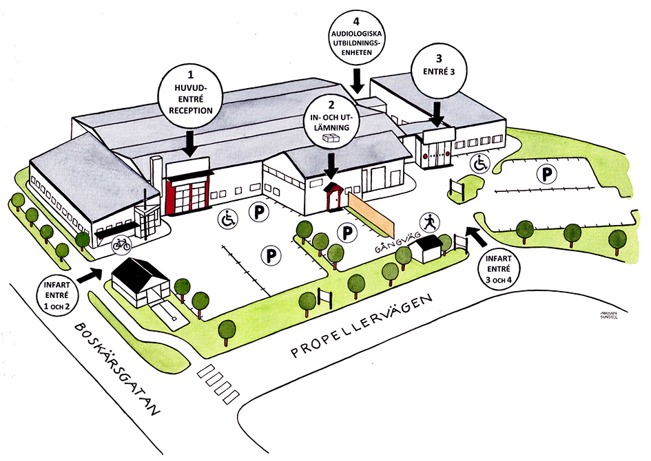 Orienteringskarta över Centrum för hjälpmedel